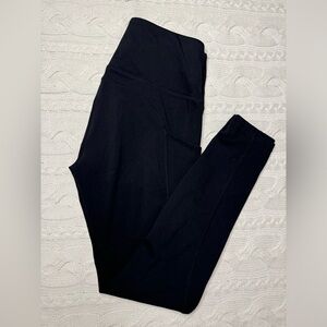 Black Athletic Leggings with Side Pockets #1195
